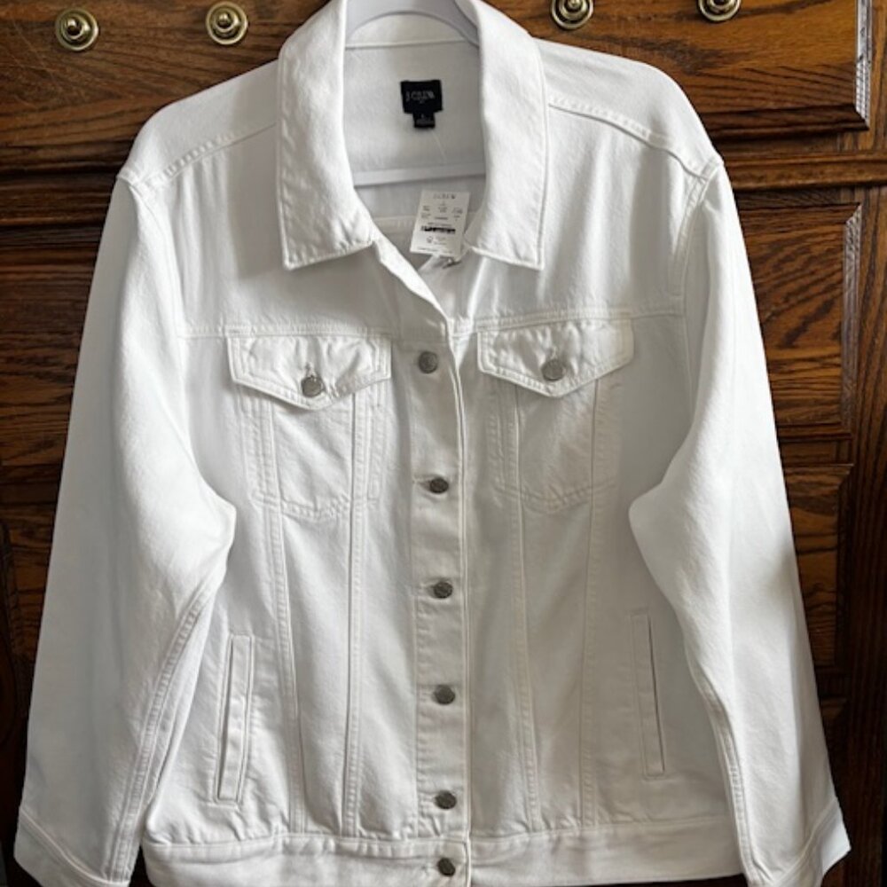 J. Crew Relaxed Denim Jacket in White - Picture 3 of 4